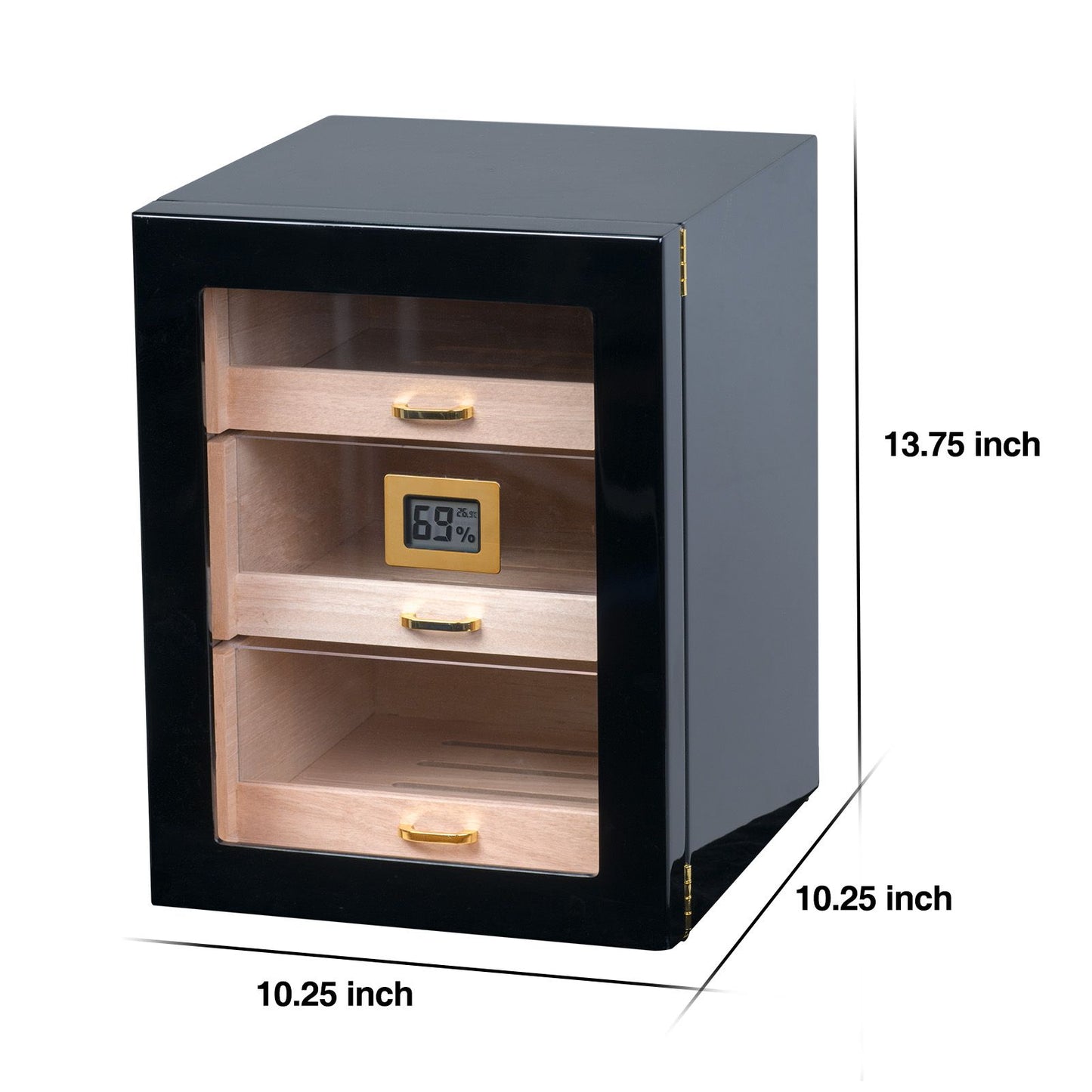 black humidor cabinet