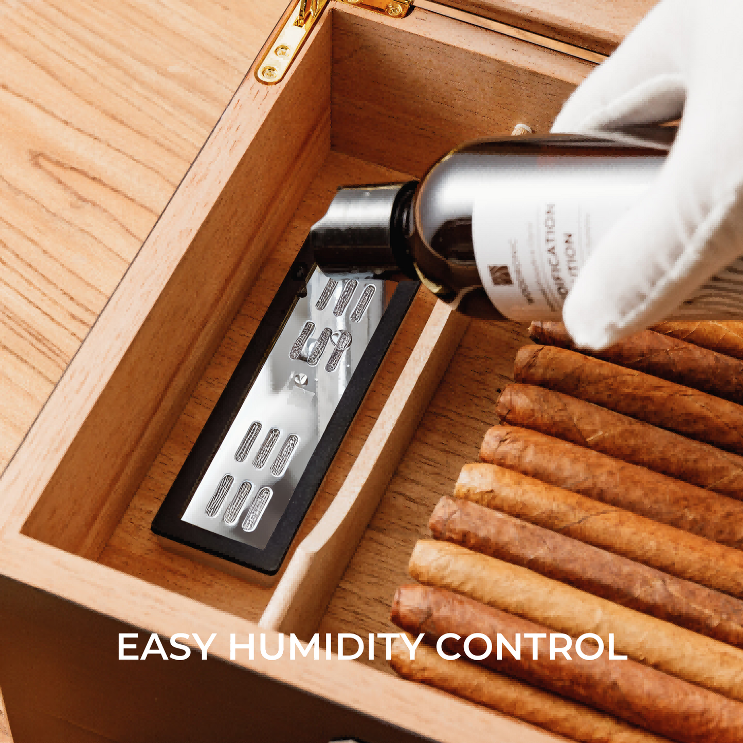 Mantle A5059 Cigar Humidor, 35-50 CT, Ebony Finish