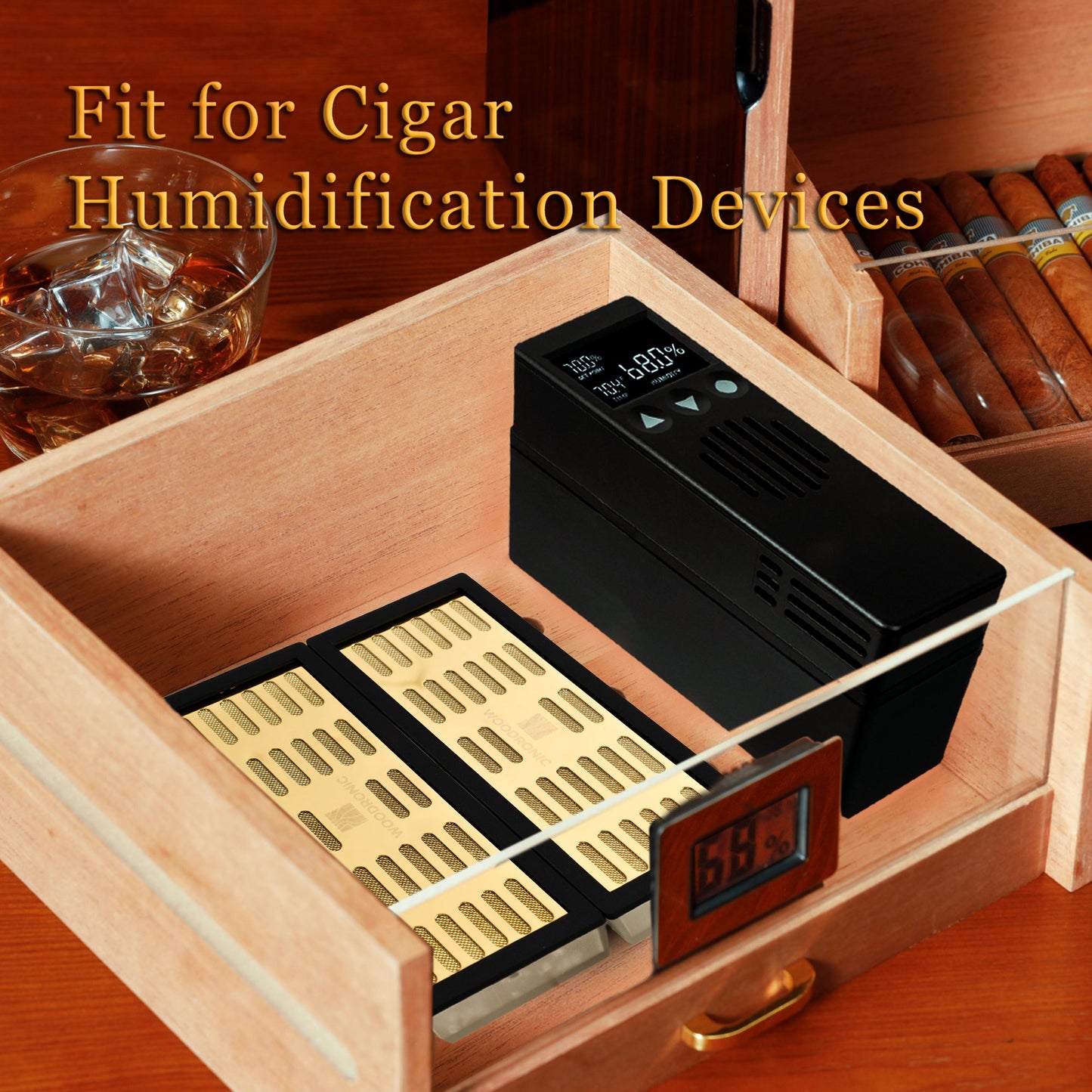 Axinite A5045 Monogrammed Cigar Cabinet, 100-150 CT, Ebony Finish
