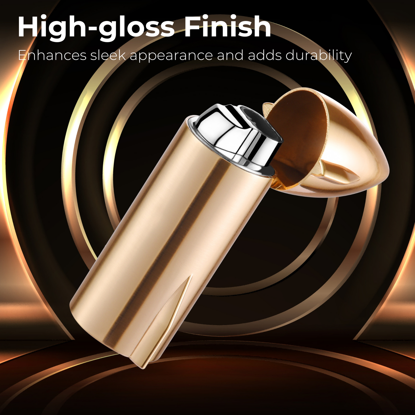 High-gloss metallic finish enhances sleek rocket design, adding durability and a premium look.