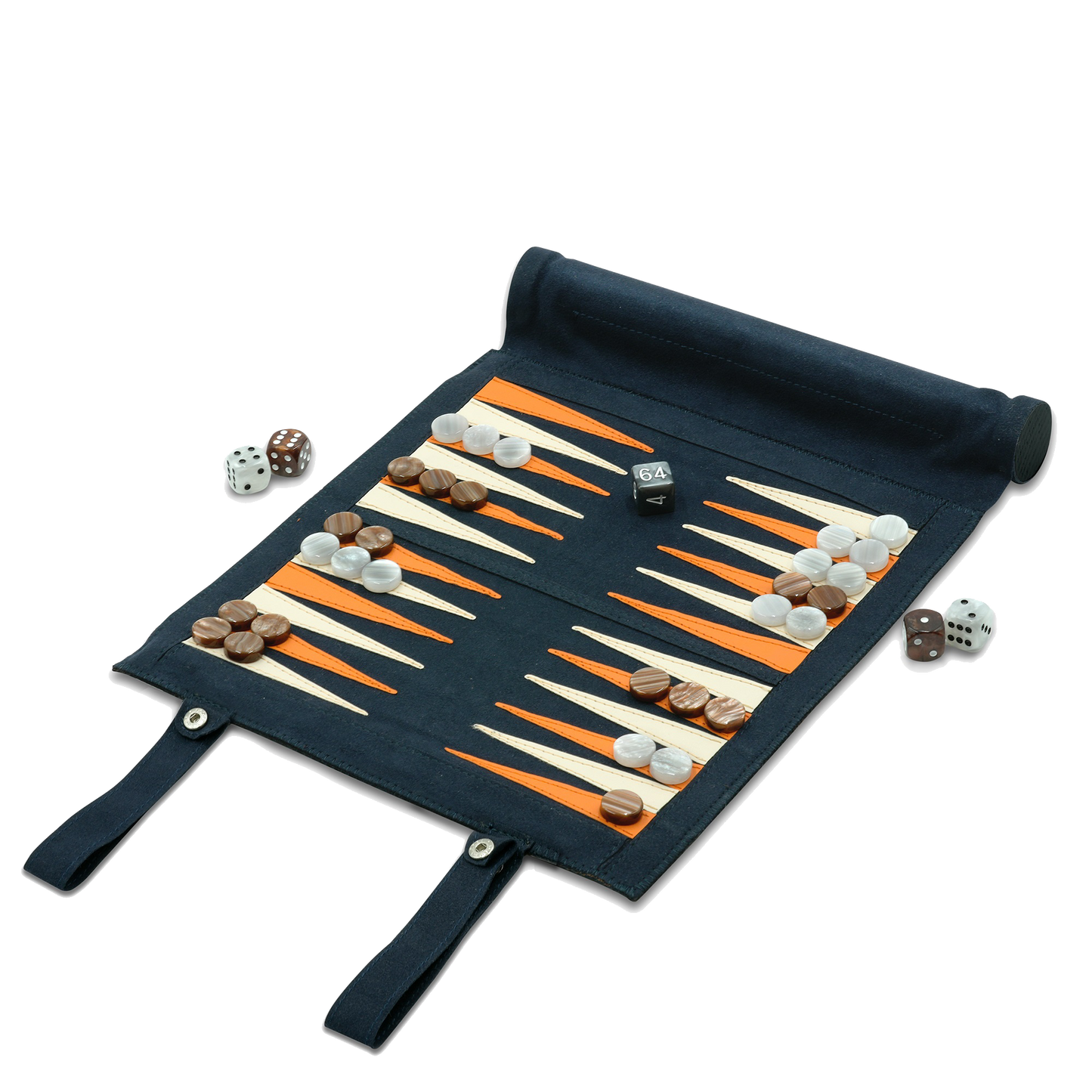 A5039N Backgammon Chess Checkers Set, PU Leather
