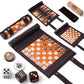 A5039N Backgammon Chess Checkers Set, Micro-Fiber
