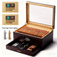 Enstatite A504304 Cigar Humidor, 50-80 CT, Ebony Finish