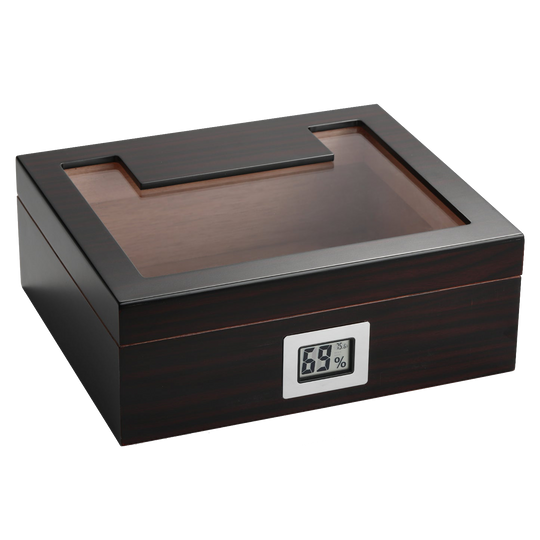 (Open-box) Mantle A5033 Cigar Humidor, 35-50 CT, Ebony Finish