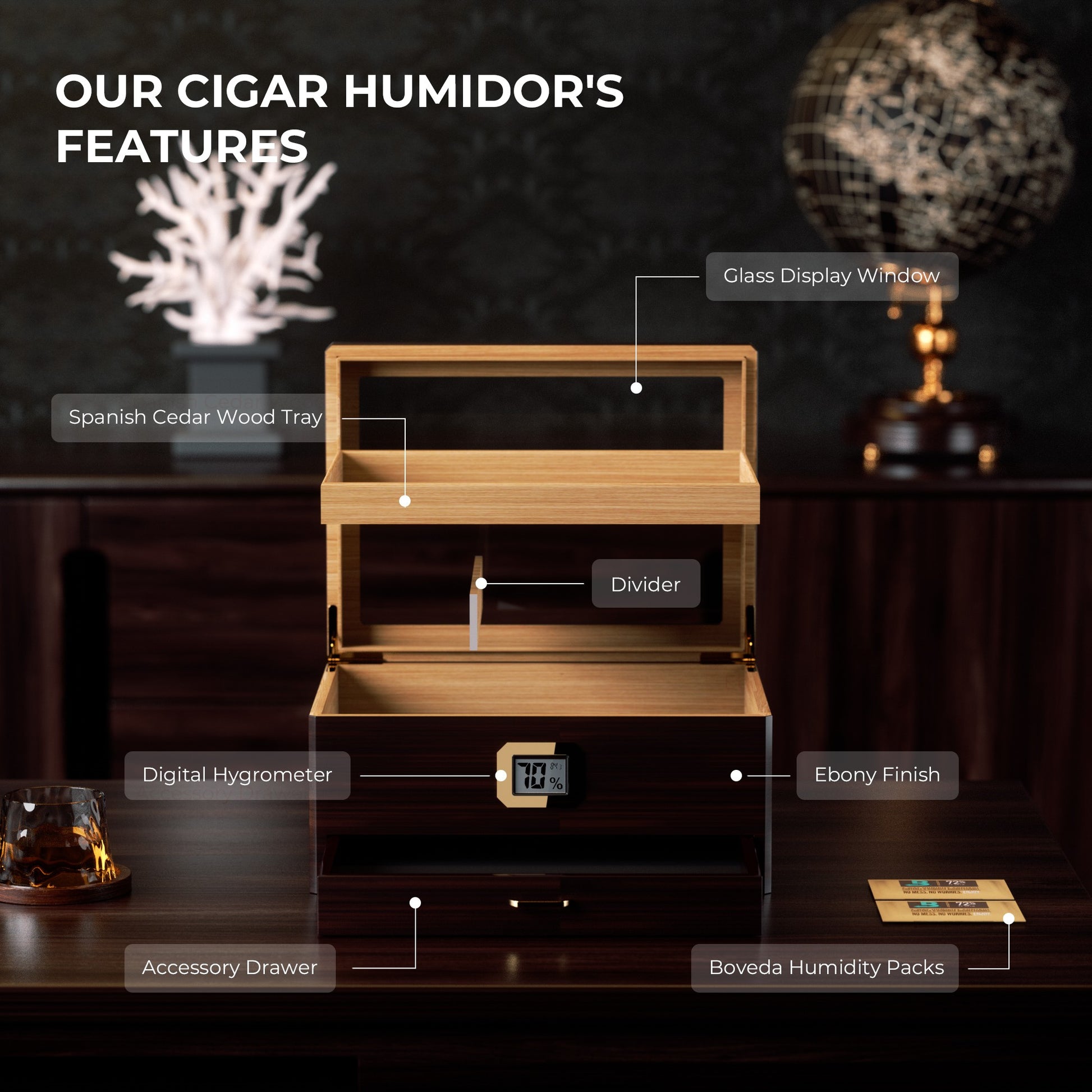 humidor with tray