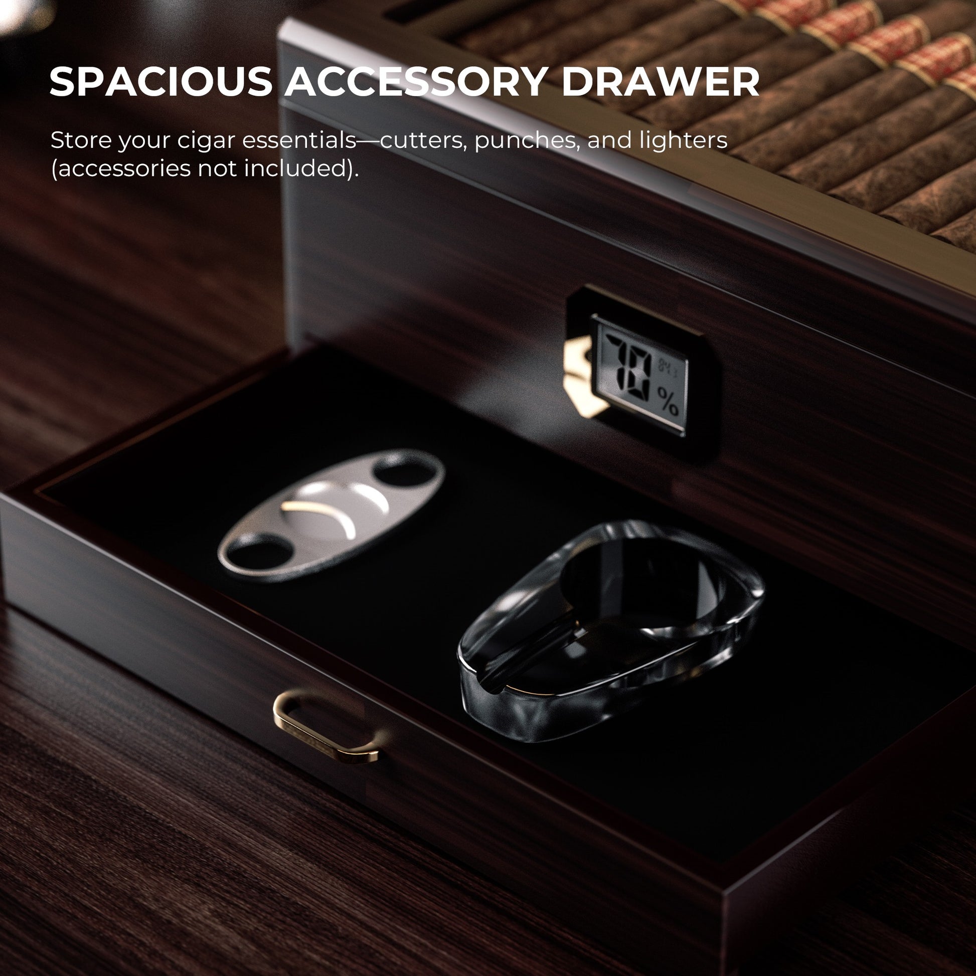 cigar humidor with drawer