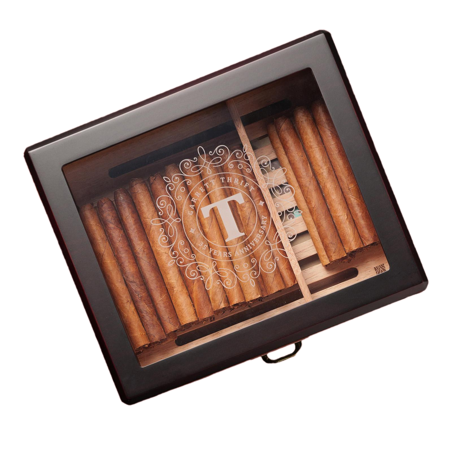 Enstatite A5043 Customized Cigar Humidor, 25-50 CT, Ebony Finish