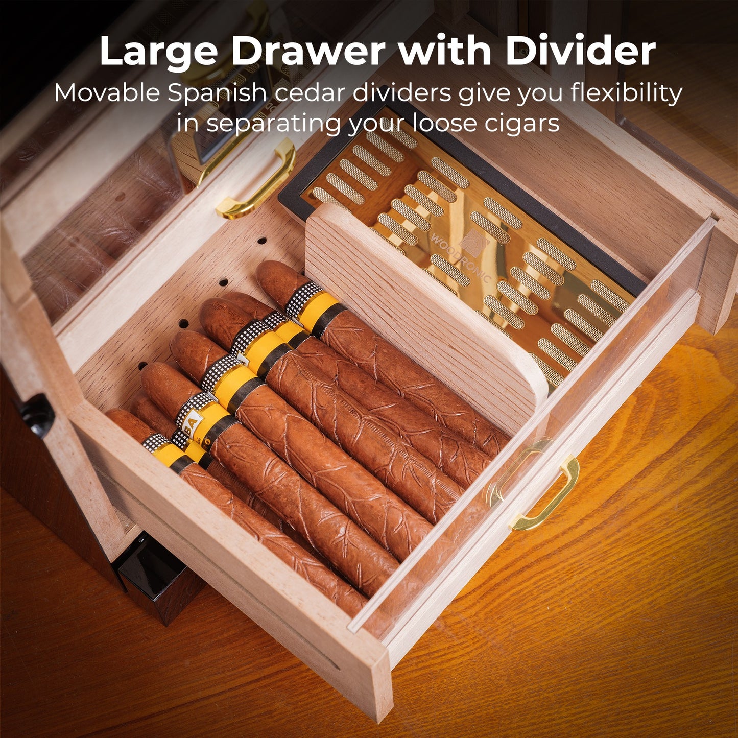 cigar drawer with divider