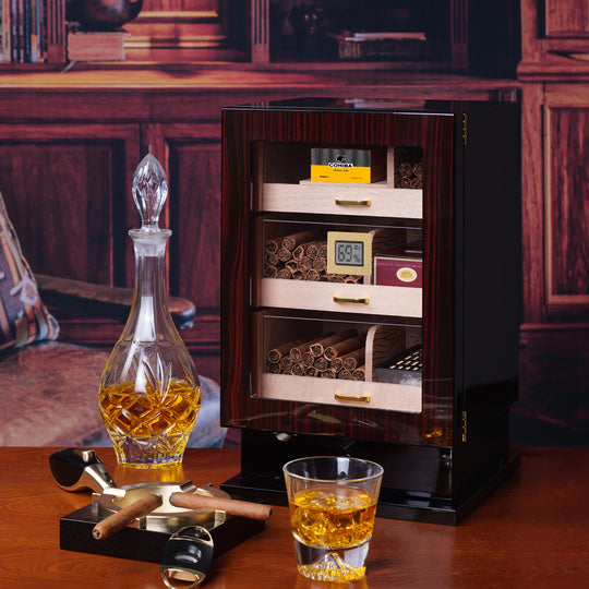 Giante Mini A5055 Cigar Cabinet, 100-150 CT, Ebony Finish