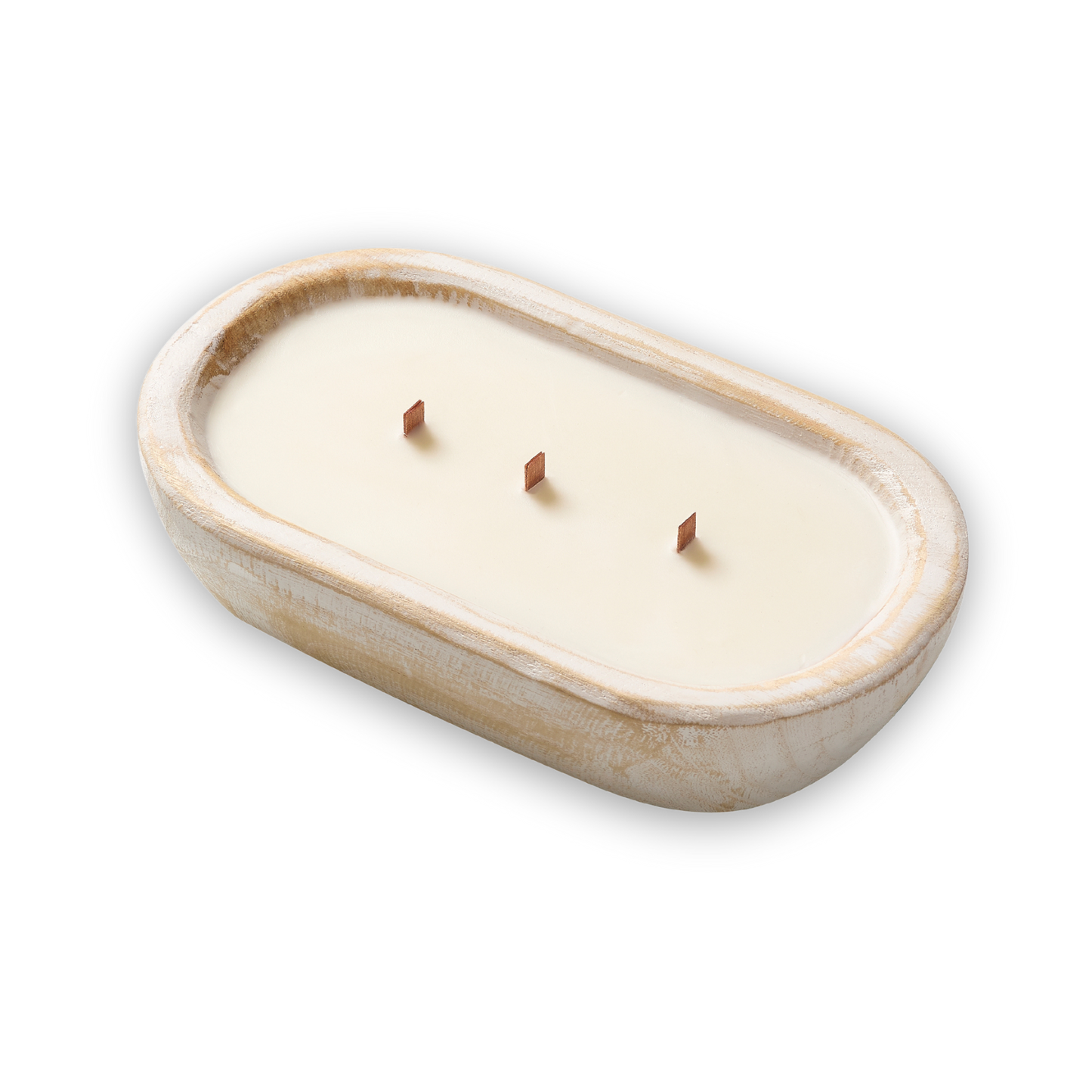 H5070 Dough Bowl Candle, White Paulownia