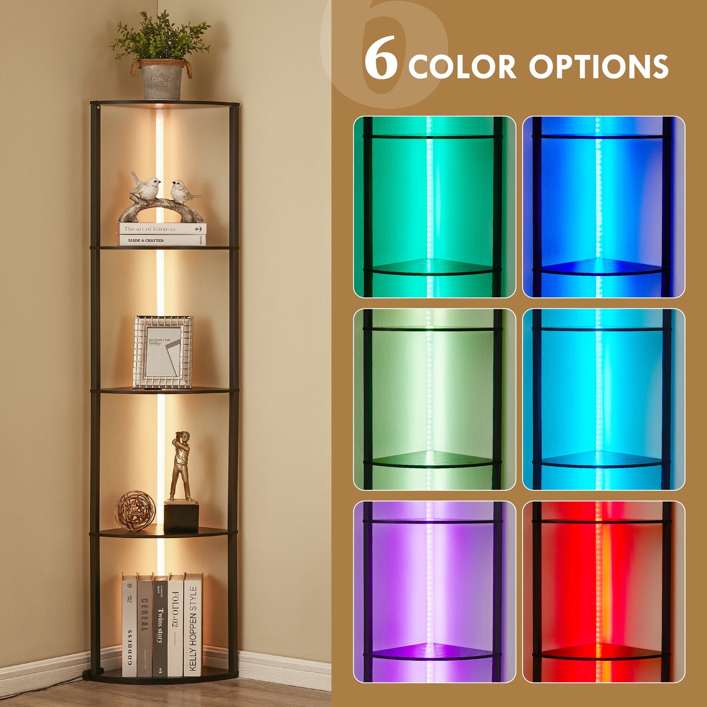 H5071 Corner Shelf with LED Lights