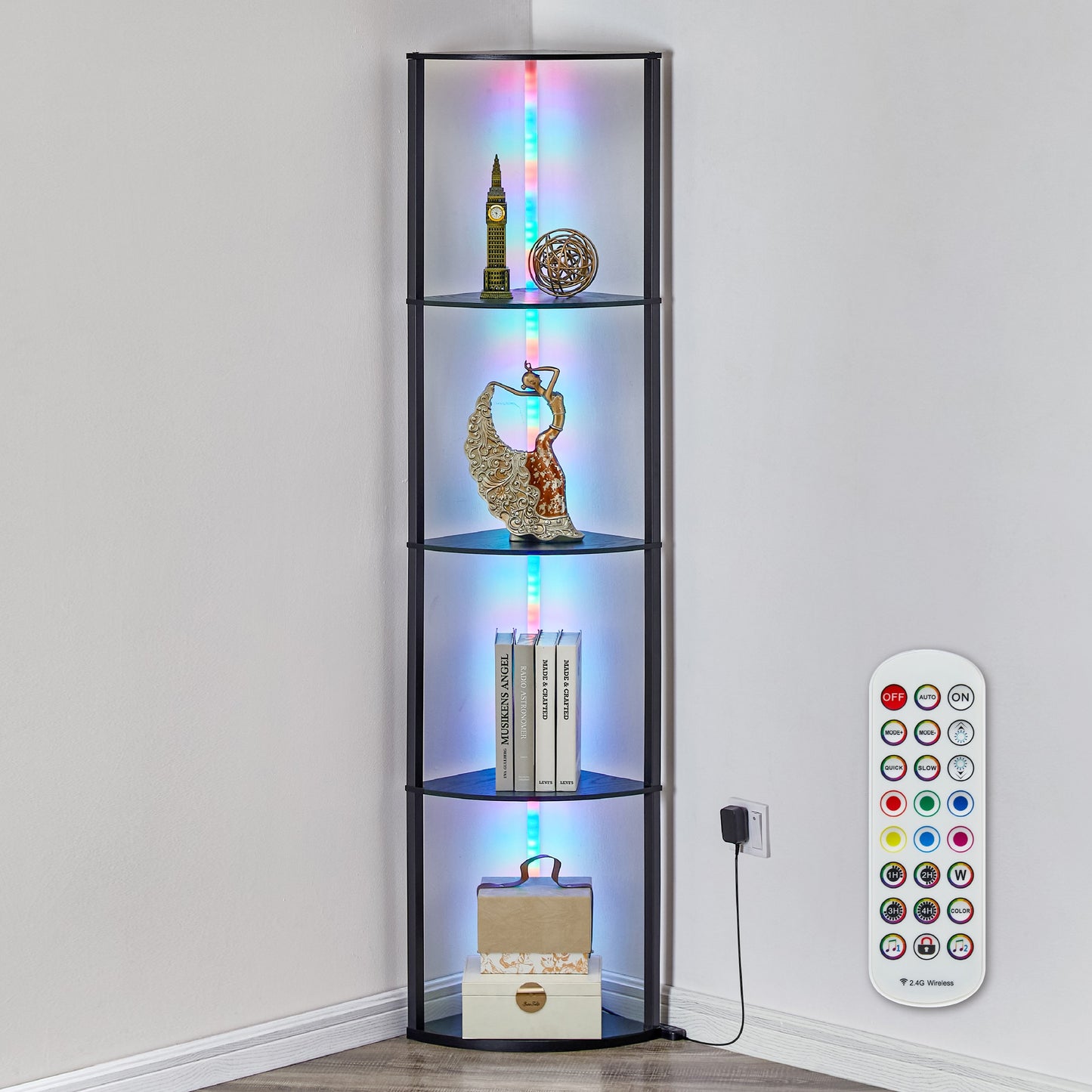 H5071 Corner Shelf with LED Lights