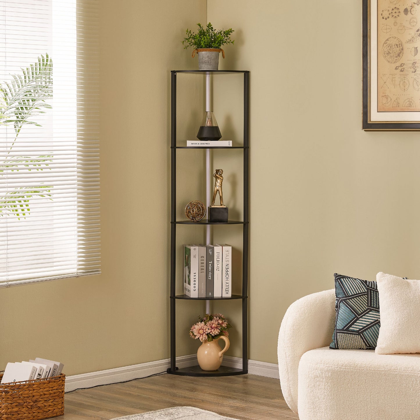 H5071 Corner Shelf with LED Lights