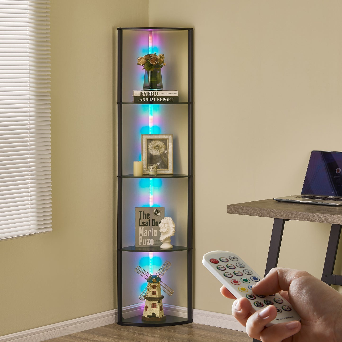 H5071 Corner Shelf with LED Lights