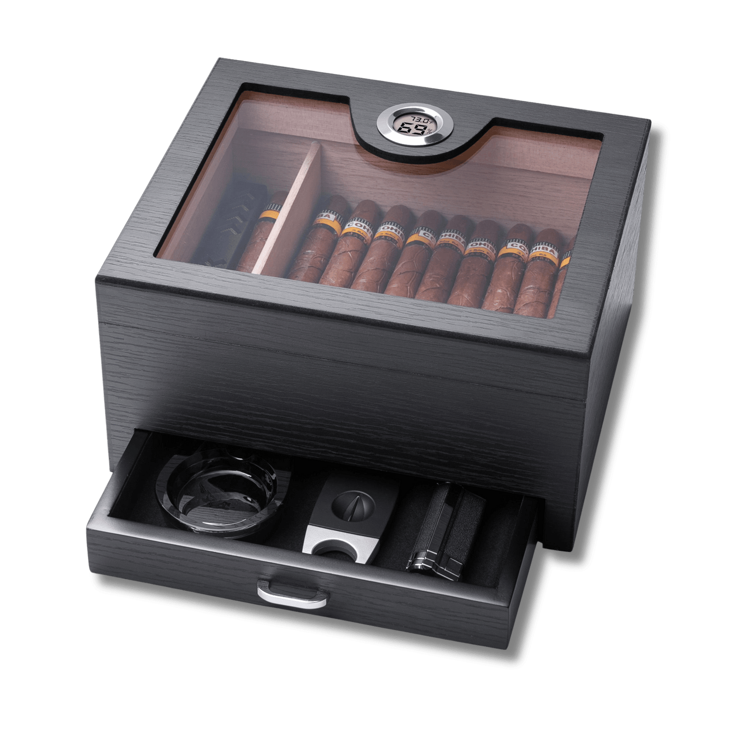 CINOROW CI6004 Cigar Humidor, 25-50 CT, Handscraped Grain