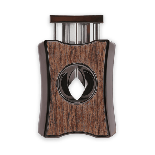🎁 A5075 Cigar V-Cutter with Punch, Wenge Wood Inlay (100% off)