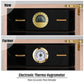 Comparison of electronic thermo hygrometer (more accurate) vs analog hygrometer, highlighting reliability for cigar humidity control.