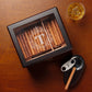 Woodronic Luxury Custom Cigar Humidor: 50-80 Cigars Luxury Cigar Case with Accessory Drawer, Tray & 2x Boveda 72% Packs