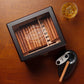 Woodronic Luxury Custom Cigar Humidor: 50-80 Cigars Luxury Cigar Case with Accessory Drawer, Tray & 2x Boveda 72% Packs
