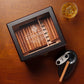 Woodronic Luxury Custom Cigar Humidor: 50-80 Cigars Luxury Cigar Case with Accessory Drawer, Tray & 2x Boveda 72% Packs
