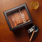 Woodronic Luxury Custom Cigar Humidor: 50-80 Cigars Luxury Cigar Case with Accessory Drawer, Tray & 2x Boveda 72% Packs