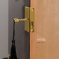 Close-up of brass lock with tassel, showcasing premium craftsmanship and secure closure for the humidor.