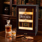 Custom engraved cigar humidor with ornate "KEVIN SMITH" border, showcasing premium personalized design for special occasions.