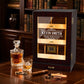 Custom engraved cigar humidor with "KEVIN SMITH - Happy Anniversary" text, ideal for wedding or anniversary gifting.