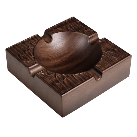 Woodronic Luxury Walnut Wood Cigar Ashtray – Large Solid Wood Design