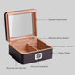 Woodronic Luxury Desktop Cigar Humidor Set | Glass Top Ebony Edition for 50 Cigars
