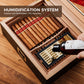 Demonstration of crystal gel humidification system, showing PG solution being added to maintain optimal cigar humidity levels.