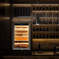 Stainless steel electric humidor integrated into a modern home bar, pairing with wine storage for elegant cigar and spirits entertaining.