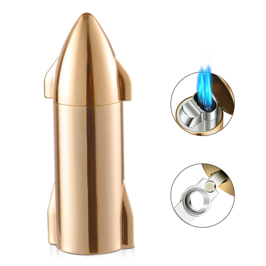 Woodronic Premium Cigar Lighter & Punch Tool | Dual Jet Flame Futuristic Design (Butane gas not included)