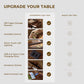 Comparison infographic: Woodronic cigar table offers 200-cigar storage, humidity control, LED lighting, and charging vs regular side tables.