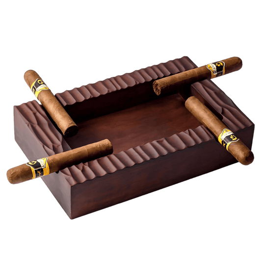 Woodronic Luxury Walnut Wood Cigar Ashtray – Handcrafted 4-Cigar Design