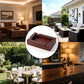 Collage of home settings (living room, patio, dining, bar) showing the ashtray’s versatile decor use.
