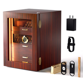 Desktop LED Cigar Humidor Cabinet for 100-150 Cigars