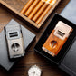 Two color variants (dark wood and rosewood) presented in premium gift boxes, ideal for gifting to cigar enthusiasts.