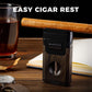 Convenient built-in cigar rest holds cigars securely, preventing rolling and freeing hands during lighting.