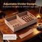 Adjustable divider inside cedar cigar tray