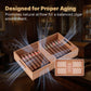 Bottom airflow grooves on Spanish cedar cigar tray