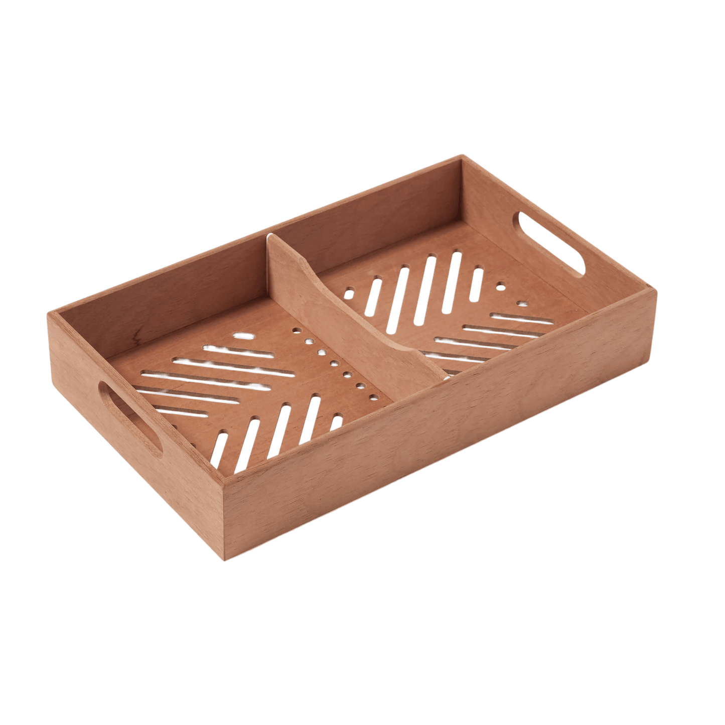 Spanish Cedar Cigar Tray with Adjustable Divider for 30-50 Counts (1 Pack / 2 Pack)