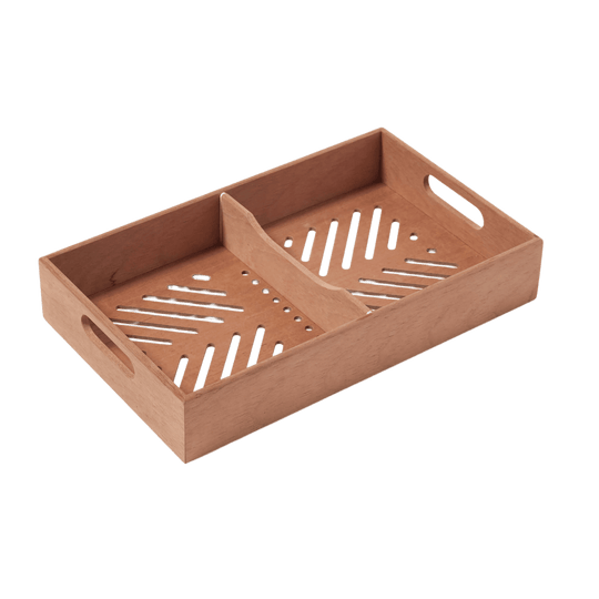 Spanish Cedar Cigar Tray with Adjustable Divider for 30-50 Counts (1 Pack / 2 Pack)