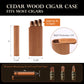 Spanish Cedar Travel Cigar Case for 3 Cigars with Magnetic Slide Lid