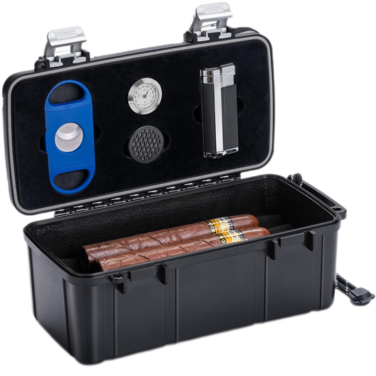 Cinorow CI-6003 Travel Cigar Humidor, 10-15 CT, Black