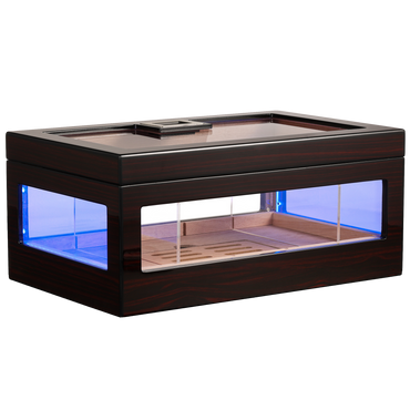 Inlumino A5051 Cigar Humidor, 100-120 CT, Ebony Finish